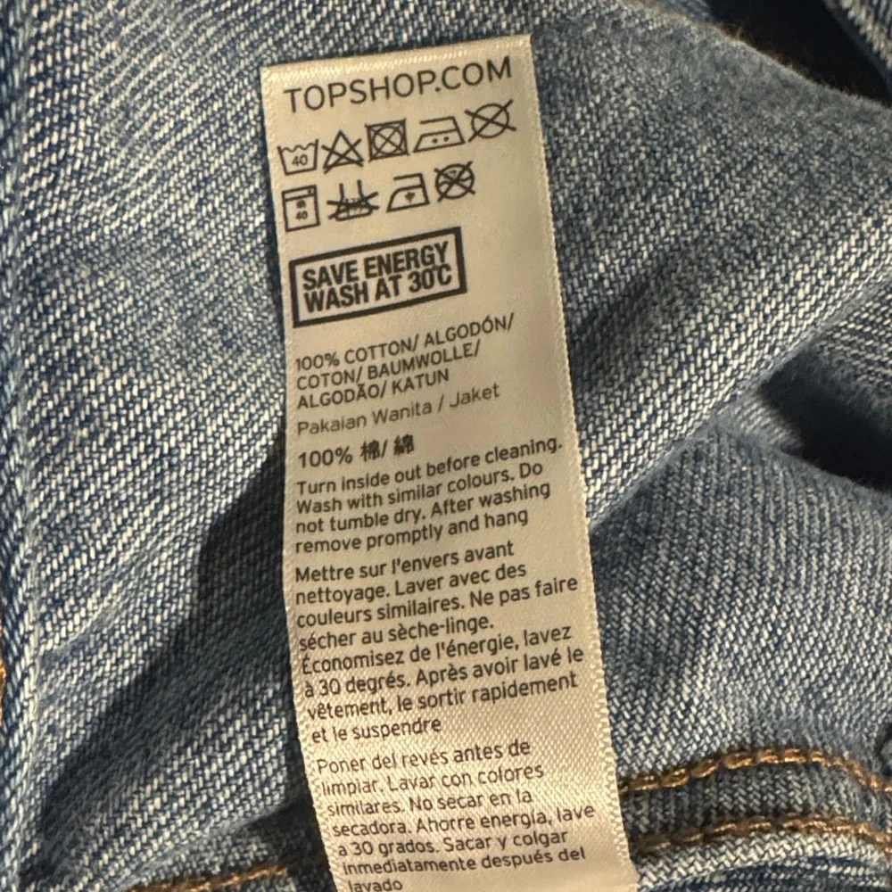 Topshop MOTO Cropped Denim Jacket Size 2 - Picture 11 of 11